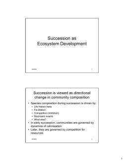 Succession as Ecosystem Development