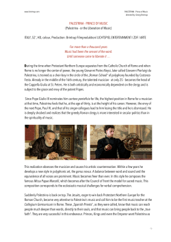 PALESTRINA - PRINCE OF MUSIC