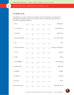 Fat Phobia Scale - Preventing Weight Bias