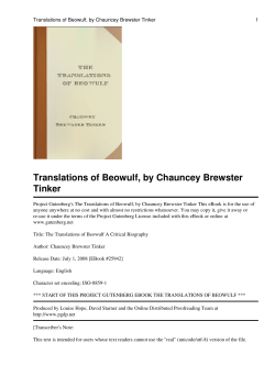 The Translations of Beowulf - University of Macau Library