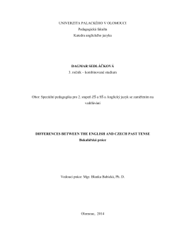 UNIVERZITA PALACK&Eacute;HO V OLOMOUCI Pedagogick&aacute;