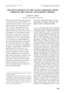the development of the client&ndash;therapist bond