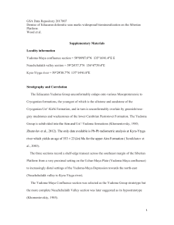 GSA Data Repository 2017007 Demise of Ediacaran dolomitic seas