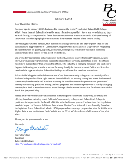 Sonya Christian letter of support to Chancellor Brice Harris