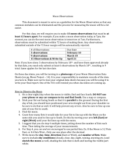 Moon Observations This document is meant to serve as a guideline