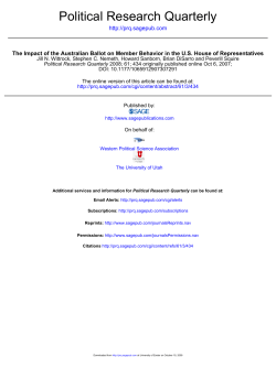 Political Research Quarterly - College of Social Sciences and