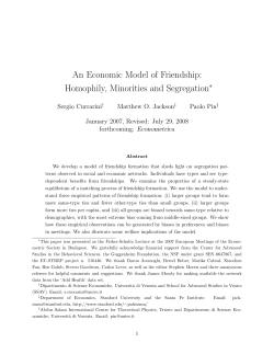An Economic Model of Friendship: Homophily