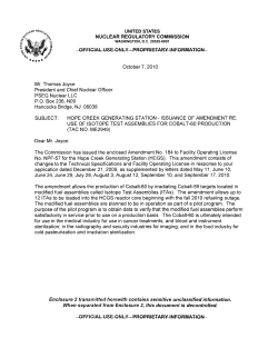 NUCLEAR REGULATORY COMMISSION --OF-F
