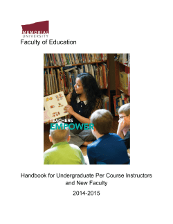 Handbook for Undergraduate Per Course