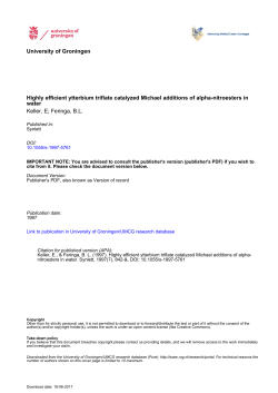Highly efficient ytterbium triflate catalyzed Michael additions of