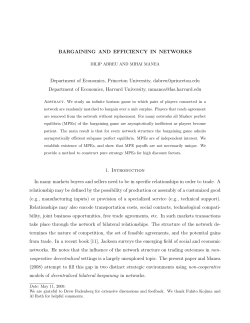 BARGAINING AND EFFICIENCY IN NETWORKS Department of