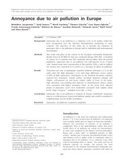 Annoyance due to air pollution in Europe