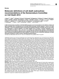 Molecular definitions of cell death subroutines: recommendations of
