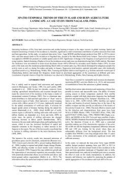 spatio-temporal trends of fire in slash and burn agriculture