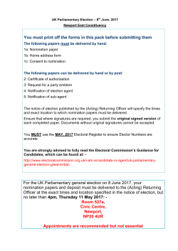 General Election 2017 - Nomination pack