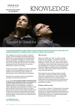 Conflict Is Good for Creativity