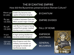 THE BYZANTINE EMPIRE