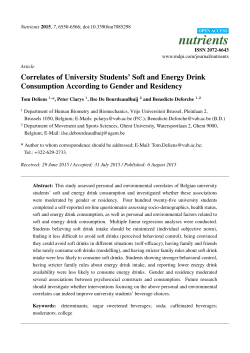 Correlates of University Students` Soft and Energy Drink
