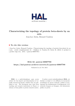 Characterizing the topology of protein beta-sheets by an axis.