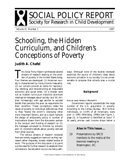 Social Policy Report - Society for Research in Child Development