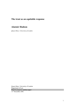 The trust as an equitable response