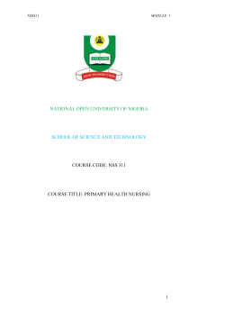 NSS 311 - National Open University of Nigeria