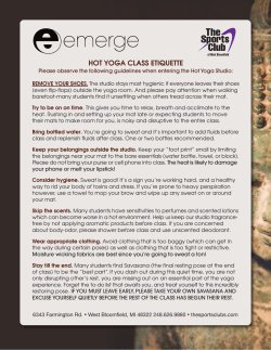 Hot Yoga class etiquette - The Sports Club of West Bloomfield