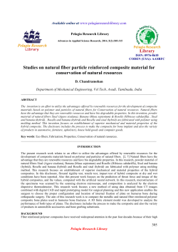 Studies on natural fiber particle reinforced composite
