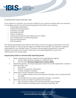Commercial Customs - Institute for Border Logistics and Security