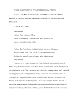 SPEECH BY DIRECTOR OF CFPR, PROFESSOR JEAN YEUNG