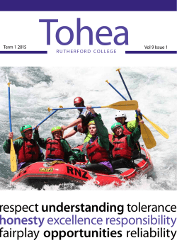 Tohea Issue 1 2015 - Rutherford College