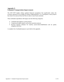 Unfunded Transportation Improvements - Houston