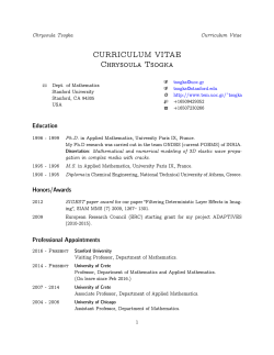 CURRICULUM VITAE Chrysoula Tsogka