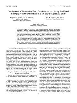 Development of Depression From Preadolescence to \bung Adulthood