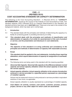 Capacity Determination - Institute of Cost Accountants of India