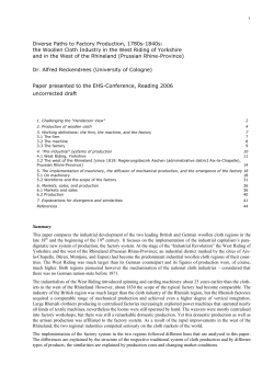 the woollen cloth industry in the West Riding of