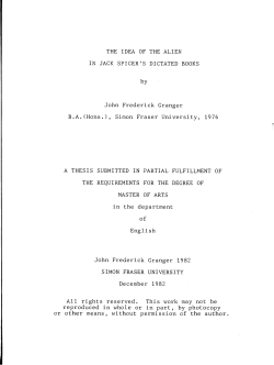 The idea of the alien in Jack Spicer`s dictated books