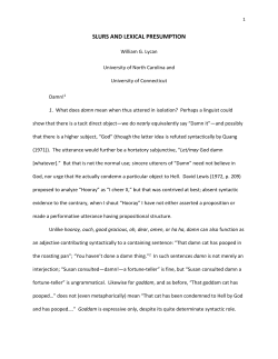 slurs and lexical presumption