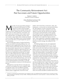 The Community Reinvestment Act