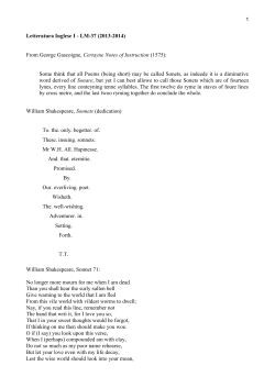 Letteratura Inglese I - LM-37 (2013