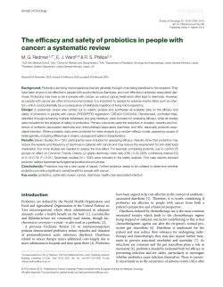 The efficacy and safety of probiotics in people with cancer: a