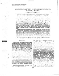 j biogeochemical effects of seawater restoration to diked salt marshes
