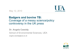 Badgers and bovine TB: Coverage of a messy science/policy