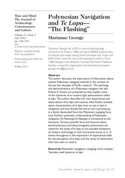 Polynesian Navigation and Te Lapa&mdash;&ldquo;The Flashing&rdquo;