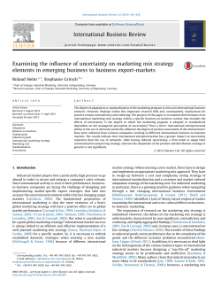 Examining the influence of uncertainty on marketing mix strategy