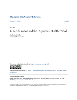 El a&ntilde;o de Gracia and the Displacement of the
