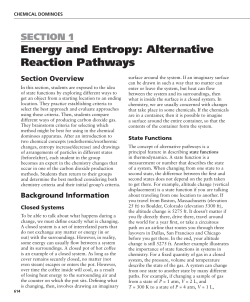 energy and entropy: Alternative reaction pathways