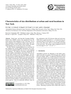 Characteristics of size distributions at urban and rural locations in