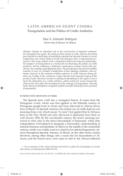 LATIN AMERICAN SILENT CINEMA Triangulation and the Politics of