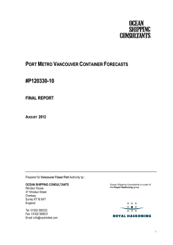 Port Metro Vancouver Container Traffic Forecasts